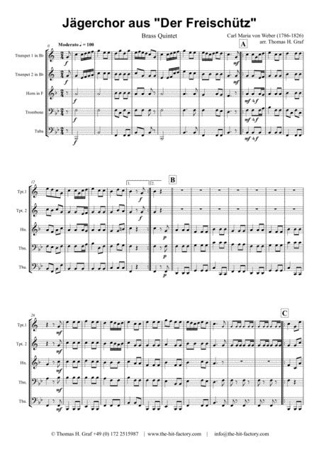 Jaegerchor - Der Freischuetz C.M.Weber - Brass Quintet
